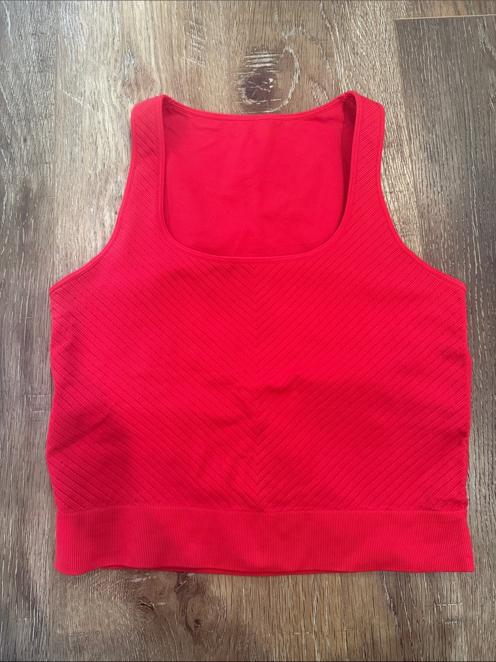 Bright Red Ribbed Tank Crop Top, DSG, Womens Medium